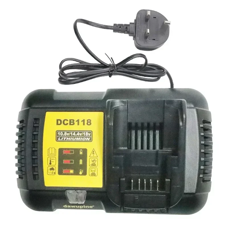 Cargador de batería de iones de litio dawupine DCB118 que carga 4.5A para DeWalt 10.8V 12V 14.4V 18V máx. 60V DCB101 DCB200 DCB140 DCB105 DCB200