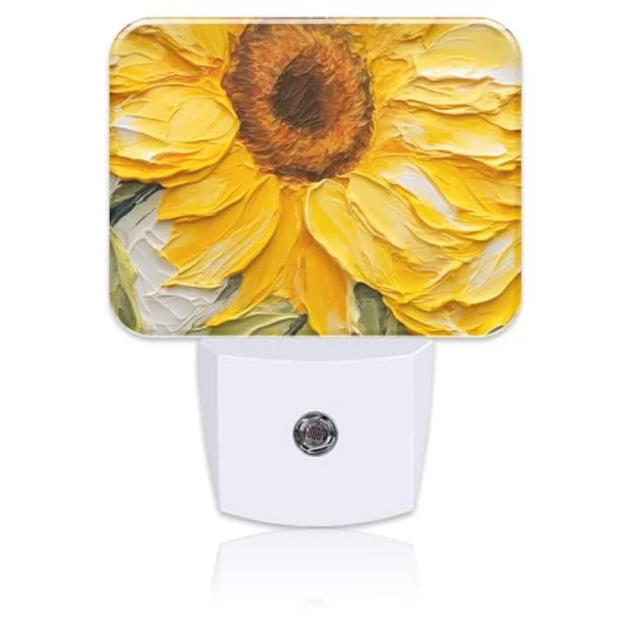 Night Light Plug into Wall, Sunflower Night Light with Dusk to Dawn Sensor for Kid Girls Boys Women Men Bedroom, Hallway, Kitch