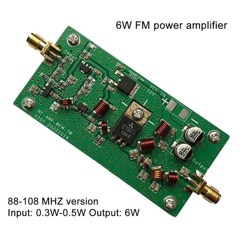 Amplificador de poder de alta frequência do RF, transmissor, antena, aquisição, FM, entrada 65-110MHz, 1MW, 7W