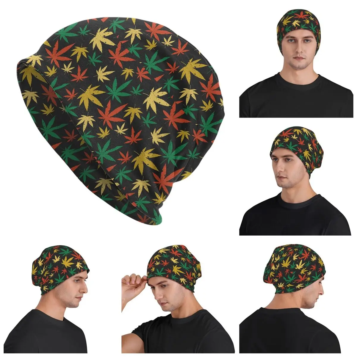 

Cannabis Seamless Warm Knitted Cap Hip Hop Bonnet Hat Autumn Winter Outdoor Beanies Hats for Men Women Adult