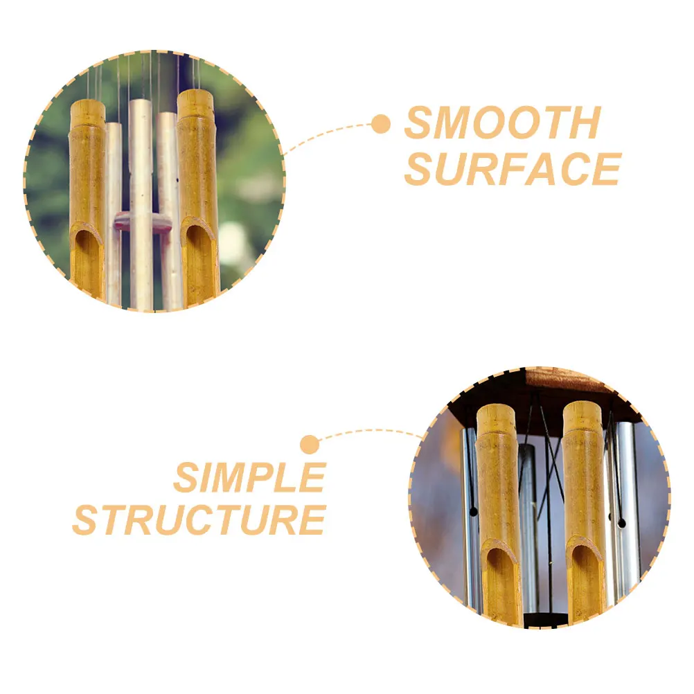 

6pcs Bamboo Tubes Diy Bell Hollow Craft Supplies Sturdy Decorative For Hanging Pendant Yard Decoration Diy Wind