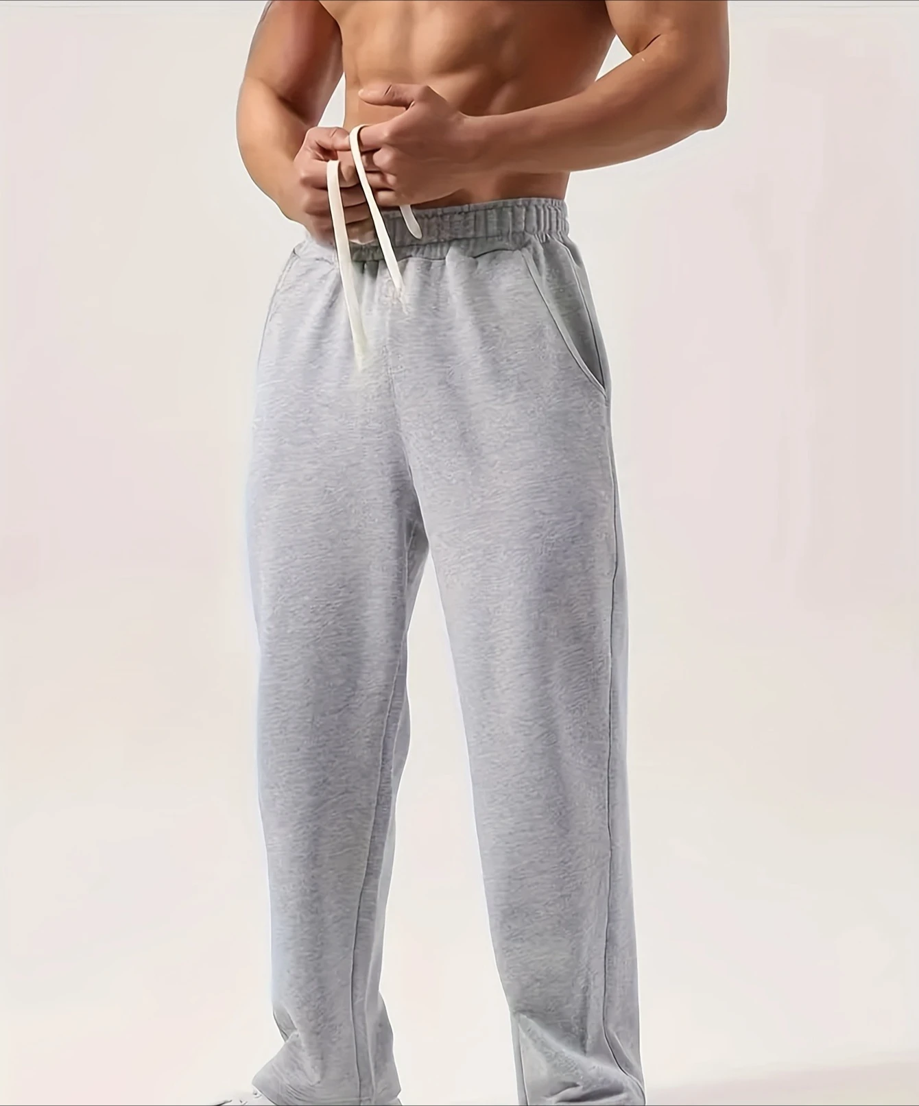 

Мужские повседневные спортивные брюки свободного кроя, прямые, широкие, с эластичным поясом, однотонные, простые, удобные, спортивные штаны.