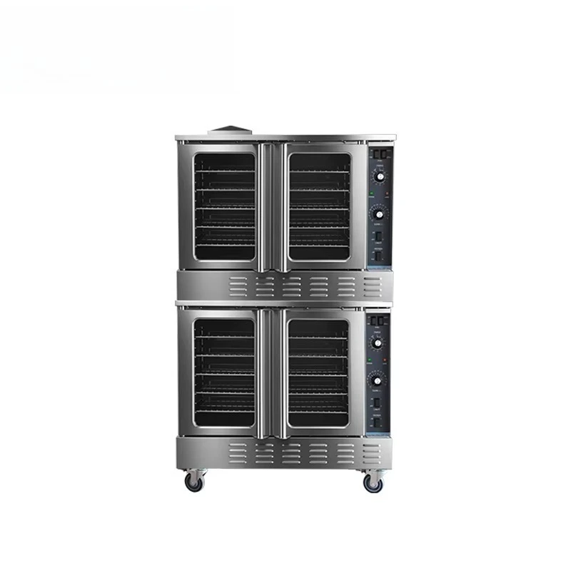 Commercial Gas Double Stack Convection Oven for Bakery Chicken Bread Roasting Stainless Steel Industrial Cooking Equipment