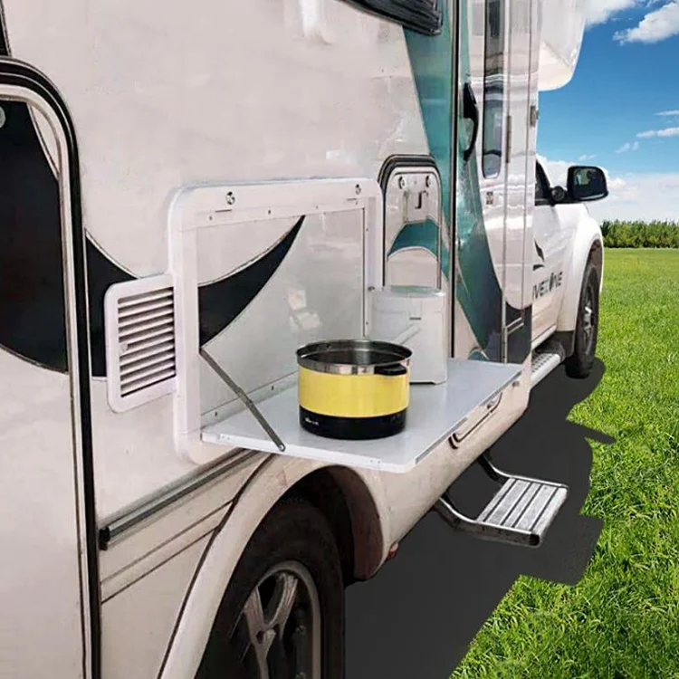 800x500mm RV Outdoor Table Camper Van Folding Table Made Of Aluminum With Secure Lock For Caravan Accessories
