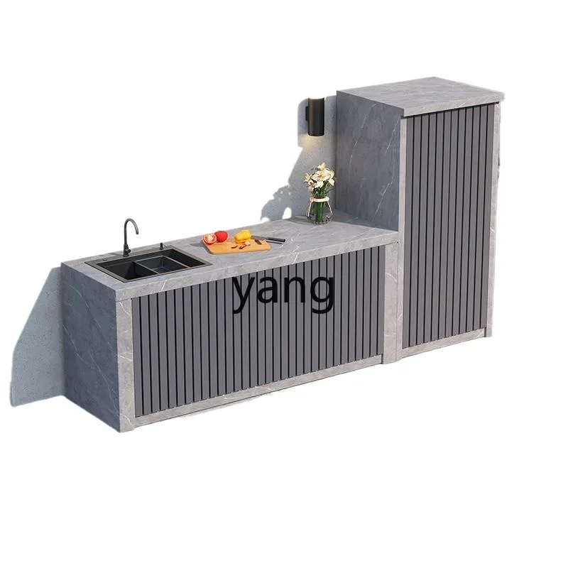 CX rock slab outdoor console sink integrated cabinet household aluminum alloy sundries storage cabinet