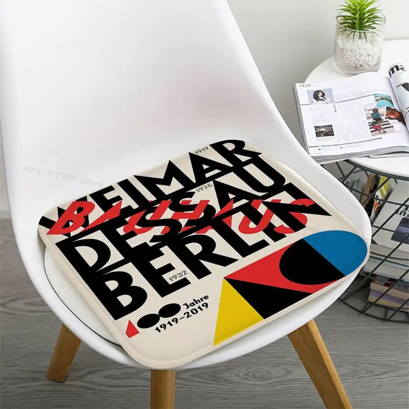 Bauhaus Modern Geometric Abstract Lines Tie Rope Dining Chair Cushion Circular Decoration Seat For Office Desk Stool Seat Mat