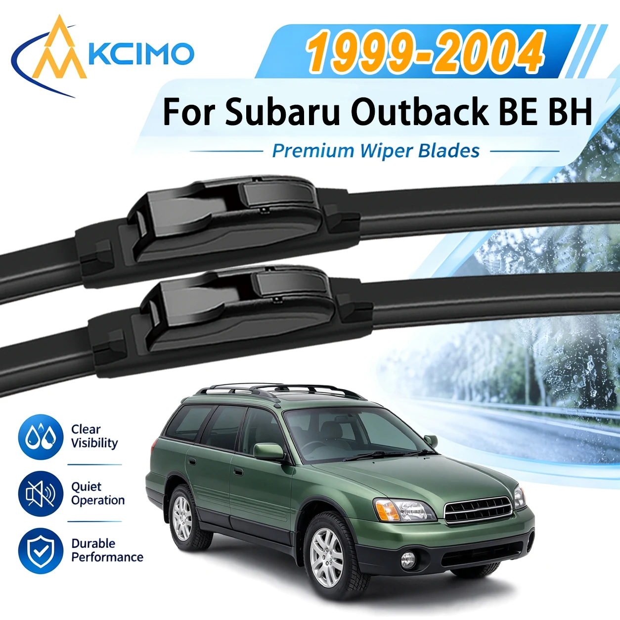 Fast Install Front Wiper Blades For Subaru Outback BE BH 1999-2004, Silent Scratch Free No Noise Smooth Clean Long Lasting