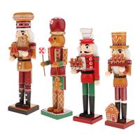 Wooden Nutcracker Soldier Figurines Ornaments 36CM Nutcracker Puppet Dolls Desktop Crafts Kids Gifts Christmas Decorations