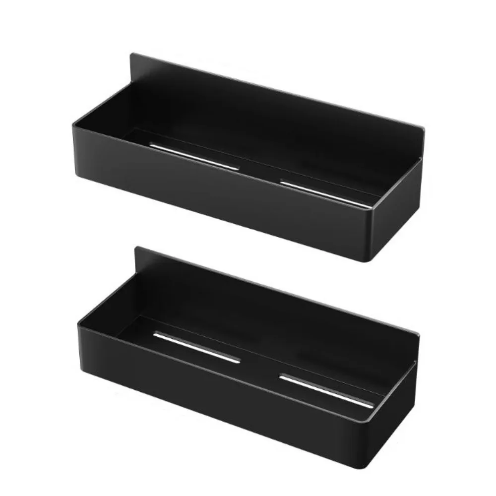 

2Pcs Plastic Magnetic Shelves Space Saving Adjustable Spice Seasoning Organizer Large Size Black/White Magnetic Storage Baskets