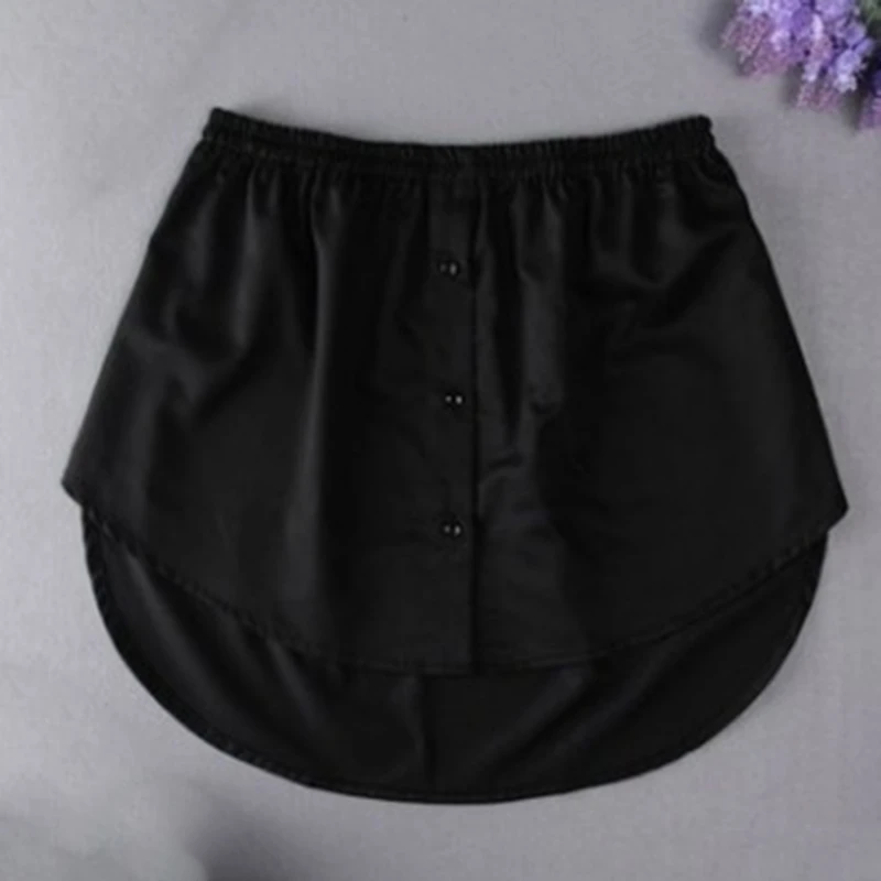 Underskirt wanita palsu yang dapat dilepas rok tidak beraturan blus ekor Hem katun Extender rok Mini Hem palsu 8 Ukuran