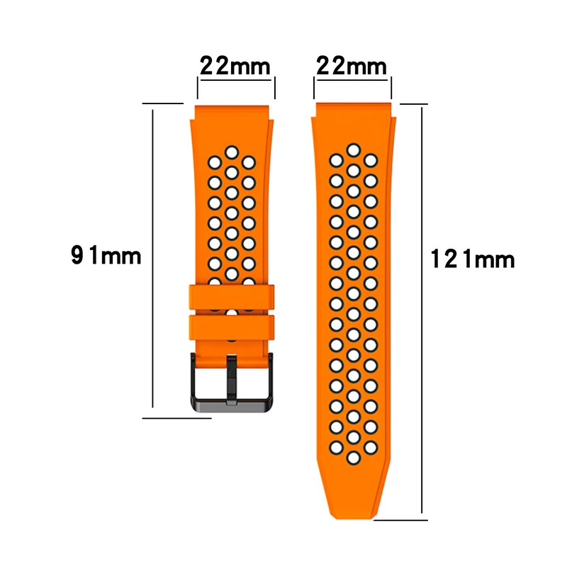 22mm No Gaps Silicone Band for Huawei Gt4 46mm /huawei Gt3 46mm Rubber Replacement Band for Huawei Gt4 46mm 22mm Full Cover Band