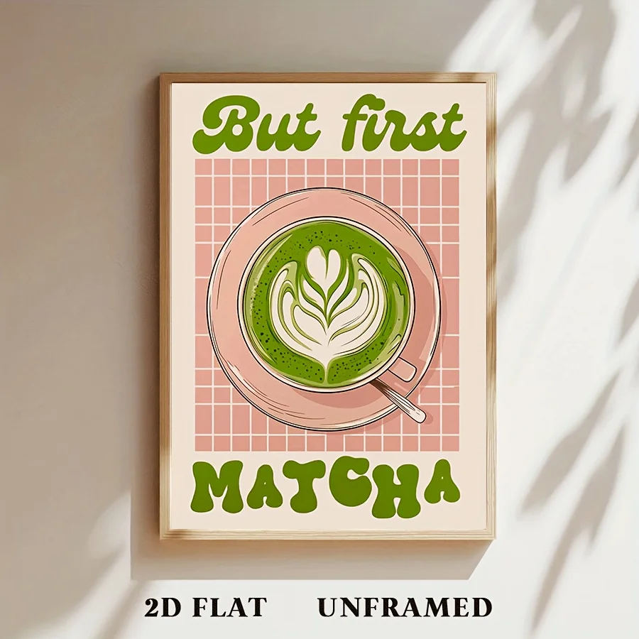 Matcha Latte Art Canvas Poster 