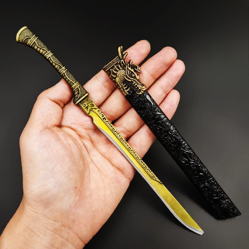 21cm Anime Game Peripheral Royal sword Toy Models Ancient Miniature Cold weapons Metal Crafts Desktop Ornament Gifts for Boys