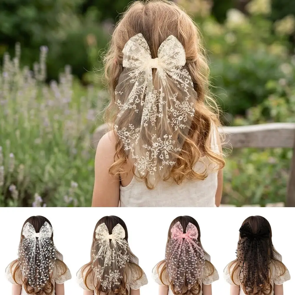 Kawaii Lace Bow Ribbon Hair Clip Cute Hairpins Headdress Headband Hair Accessories Women Girls Hair Ornaments Gifts