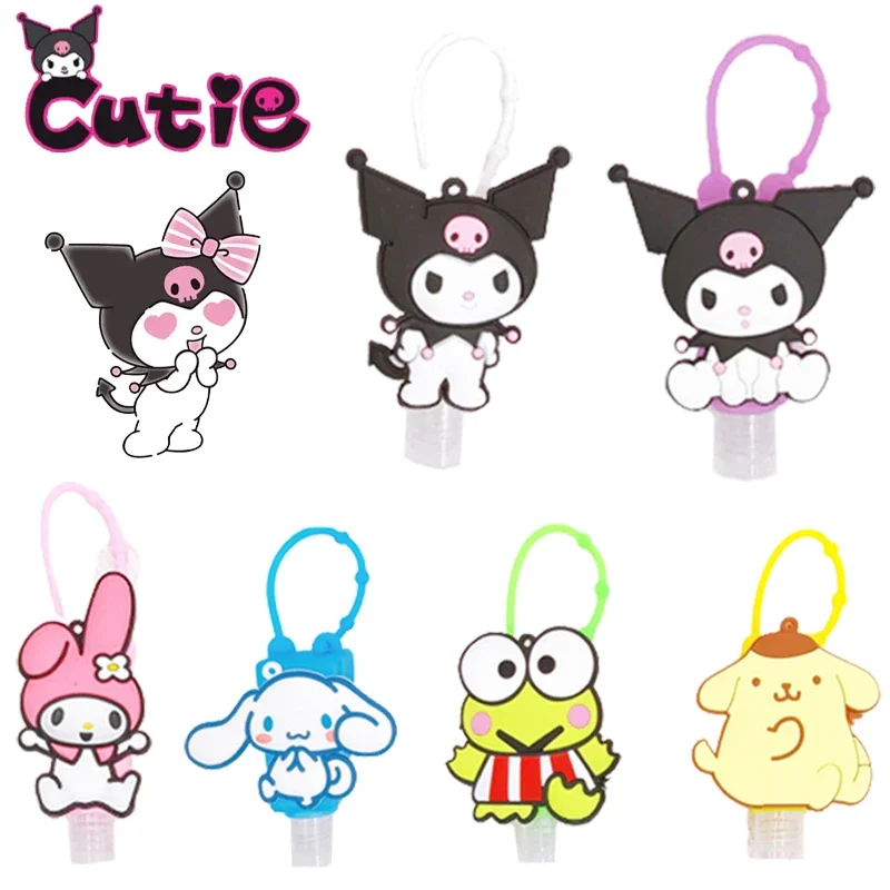 Kuromi Hand Sanitizer Bottle Cute Cartoon Silicone Portable Reusable 30ml Women Girl Keychain Travel Hand Sanitizer Bottling