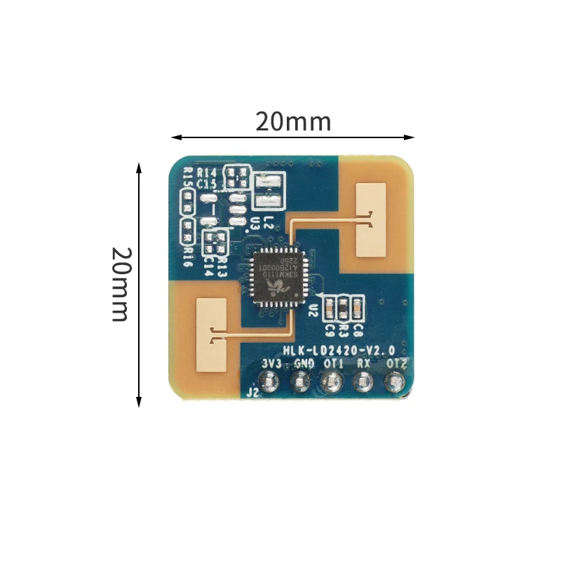 Nuovo modulo Radar di rilevamento della presenza umana del sensore MMwave a basso consumo energetico intelligente 24G HLK-LD2420 ad alta sensibilità