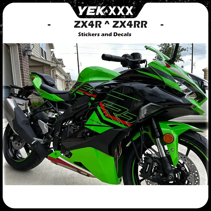 Full Body Fairing Shell Sticker Decal For Kawasaki ZX4R ZX4RR 2021-2024 - OEM Replacement Version with Metal Flash