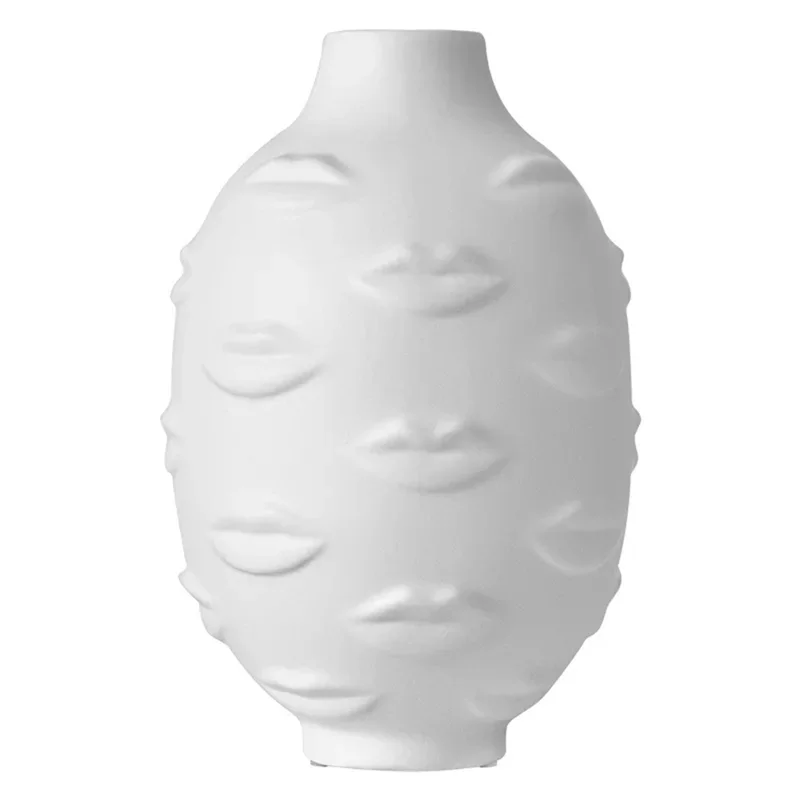 

【РОЖДЕСТВЕННЫЕ 】Аустическое лицо, губа, горшечные растения, белая керамическая ваза, вставка для сухих цветов, художественная резиденция, декоративные украшения