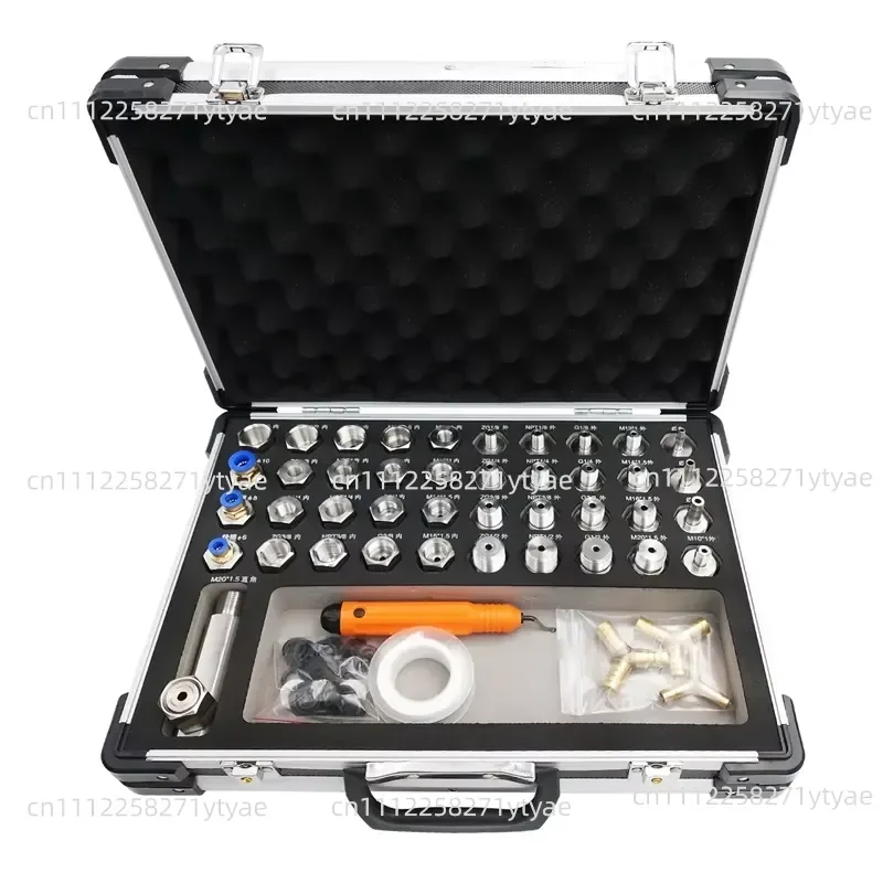 38-Piece Swap Socket Adapter Set for Hydraulic Bench Pressure Calibrator Instrument Adapter Converter