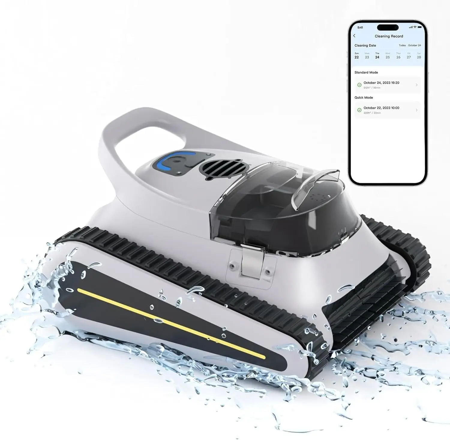 

Pool Vacuum for Inground Pools, Cordless Robotic Pool Cleaner, Pool Vacuum with Upgraded Triple-Motor, Wall Climbing