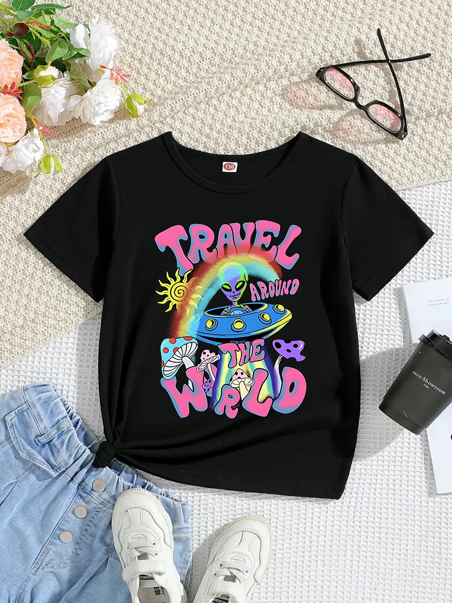 

Summer Casual T-shirts Washed T-shirts Oversized Short Sleeve Loose T-shirts With Unique Patterns Trendy And Fun