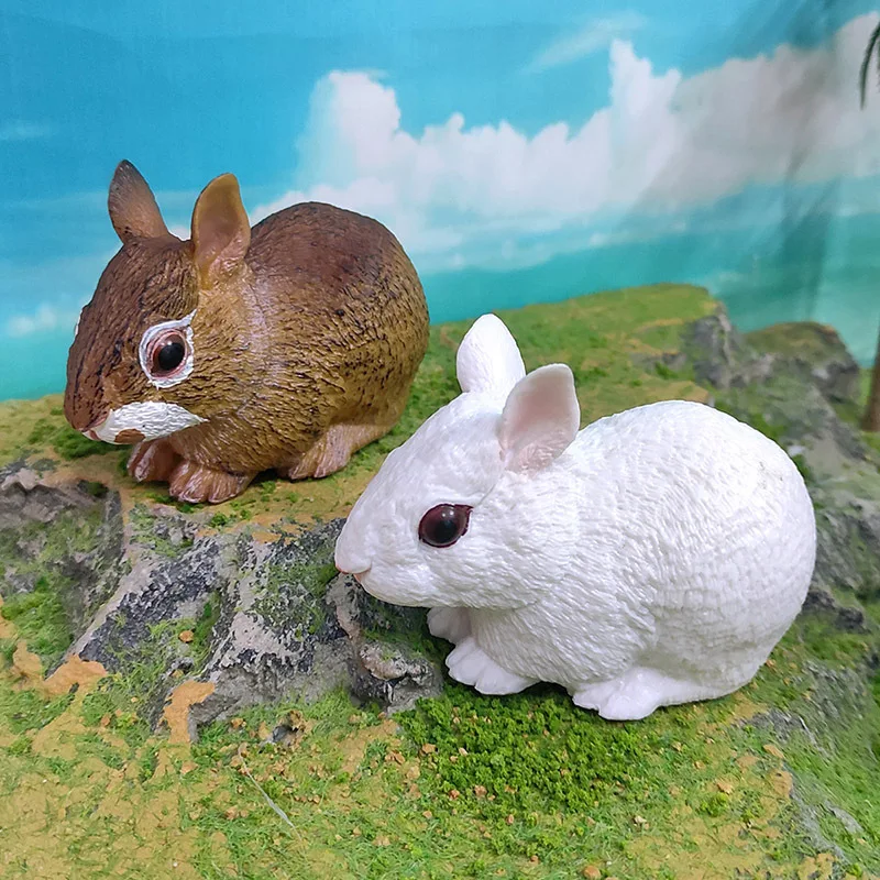 Simulation Pet Rabbit Model Fun To Play With Rabbit Drop Ear Rabbit Eating Grass Bunny Animal Ornaments Kids Cognitive Toys Gift