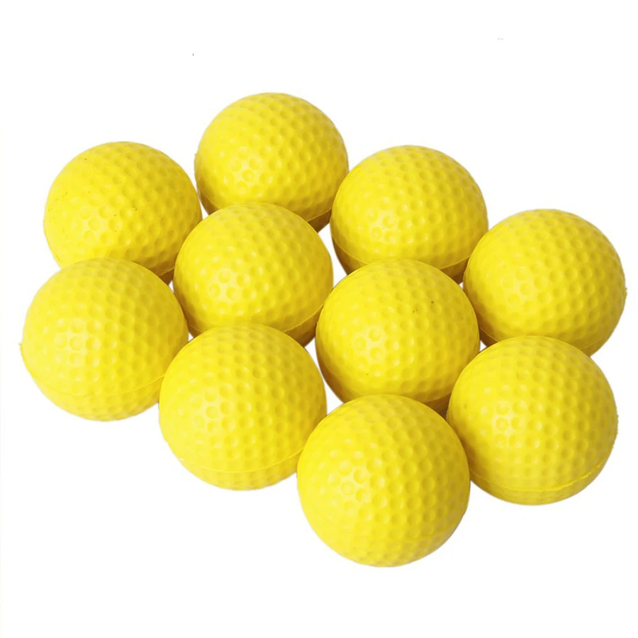 6pcs 4cm Yellow PU Soft Golf Ball Adult Stress Relief Kneading Toys Indoor Golf Practice Accessories Creative Release Toys Gifts