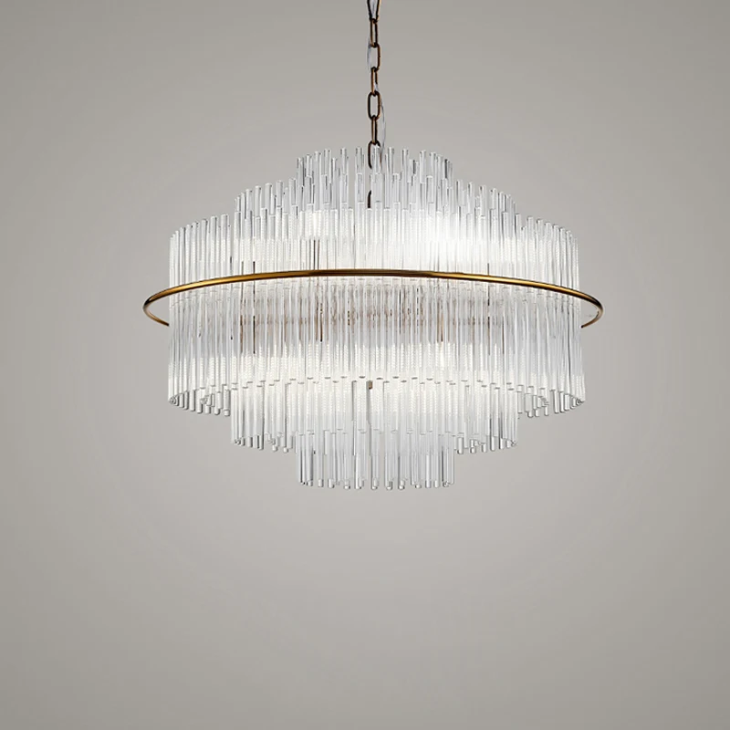 Round Oval Gold Silver Chrome Crystal Designer Led Chandelier Lighting Lustre Suspension Luminaire
