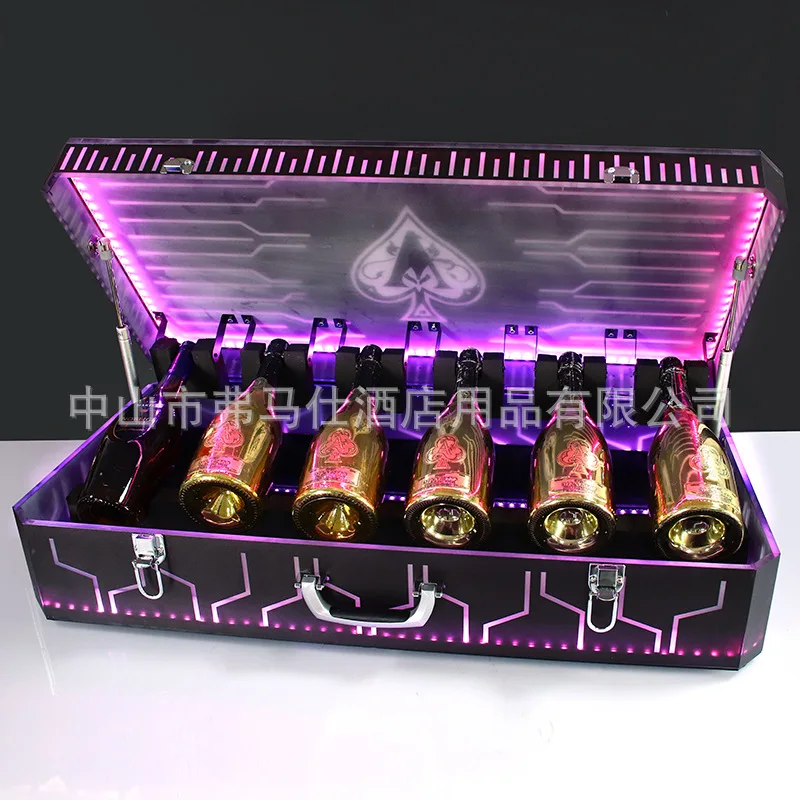 

Bar Dragon Set Champagne Wine Atmosphere Symphony Color Changing Shield Technology Luminous Wine Case Six Packs of Acrylic