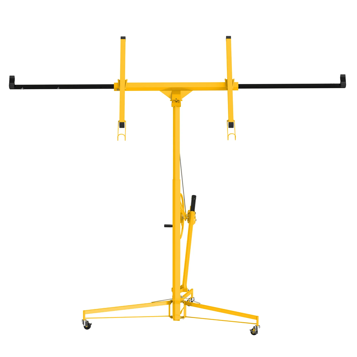 Heavy Duty 11FT Drywall Lift – 150 lbs Capacity Steel Panel Hoist with 360° Swivel, 60° Tilt & Tool-Complimentary Installation for Ceiling Installation – 3 Lockable Casters