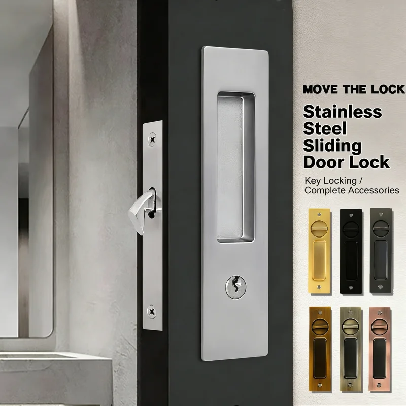 Stainless Steel Door Security Chain Lock, Punch & No Punch Dual Use Door Latch, Indoor Anti-Theft Door Buckle for Home Hotel