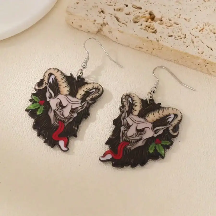 925 Silver Needle Fire Extinguisher Earrings Creative Fashion Acrylic European And American Fire Extinguisher Acrylic Decorative Earrings