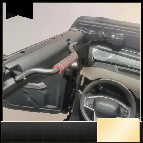 Manijas de agarre de aleación de aluminio con barra antivuelco delantera para Ford Bronco 2021 2022 2023 Componente de piezas interiores (negro)