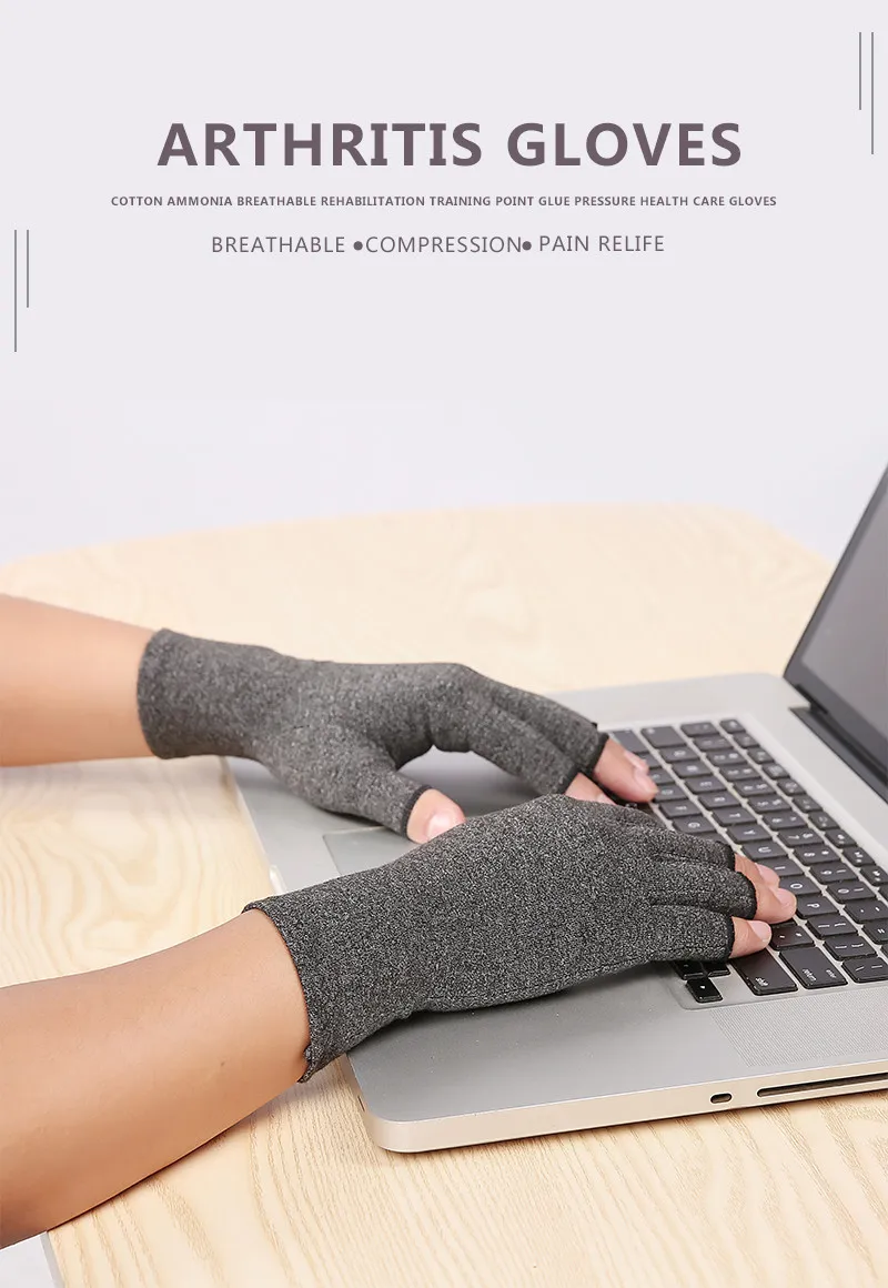 Kompressionshandschuhe für Arthritis, Baumwolle, Gelenkschmerzen-Linderung, Handgelenkstütze, Handbandage für Frauen und Männer, Therapie-Handgelenkband, Kompressionshandschuhe – Detail 1