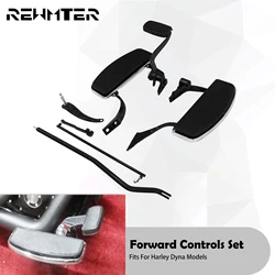 Motorcycle Billet Forward Controls Foot Pegs Linkage Levers Kits Footrest Set For Harley Dyna Street Bob Low Rider 06-17