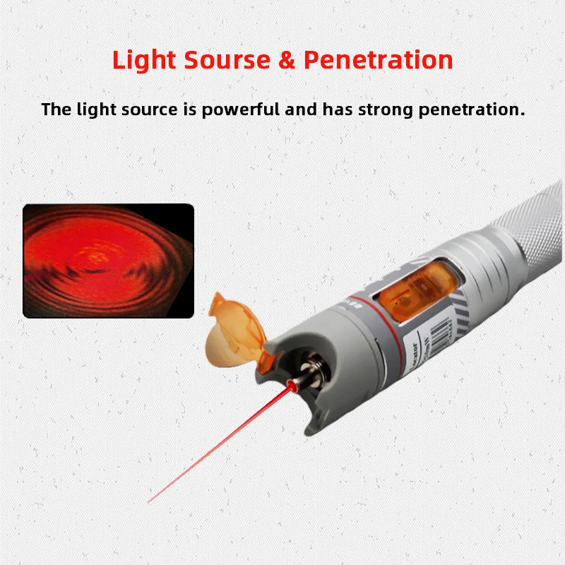 TM126 Visual Fault Locator 5/10/20/30/50MW VFL Fiber Optic Tester FTTH Optical Fiber Testing Tool SC/ST/FC 2.5MM Interface VFL