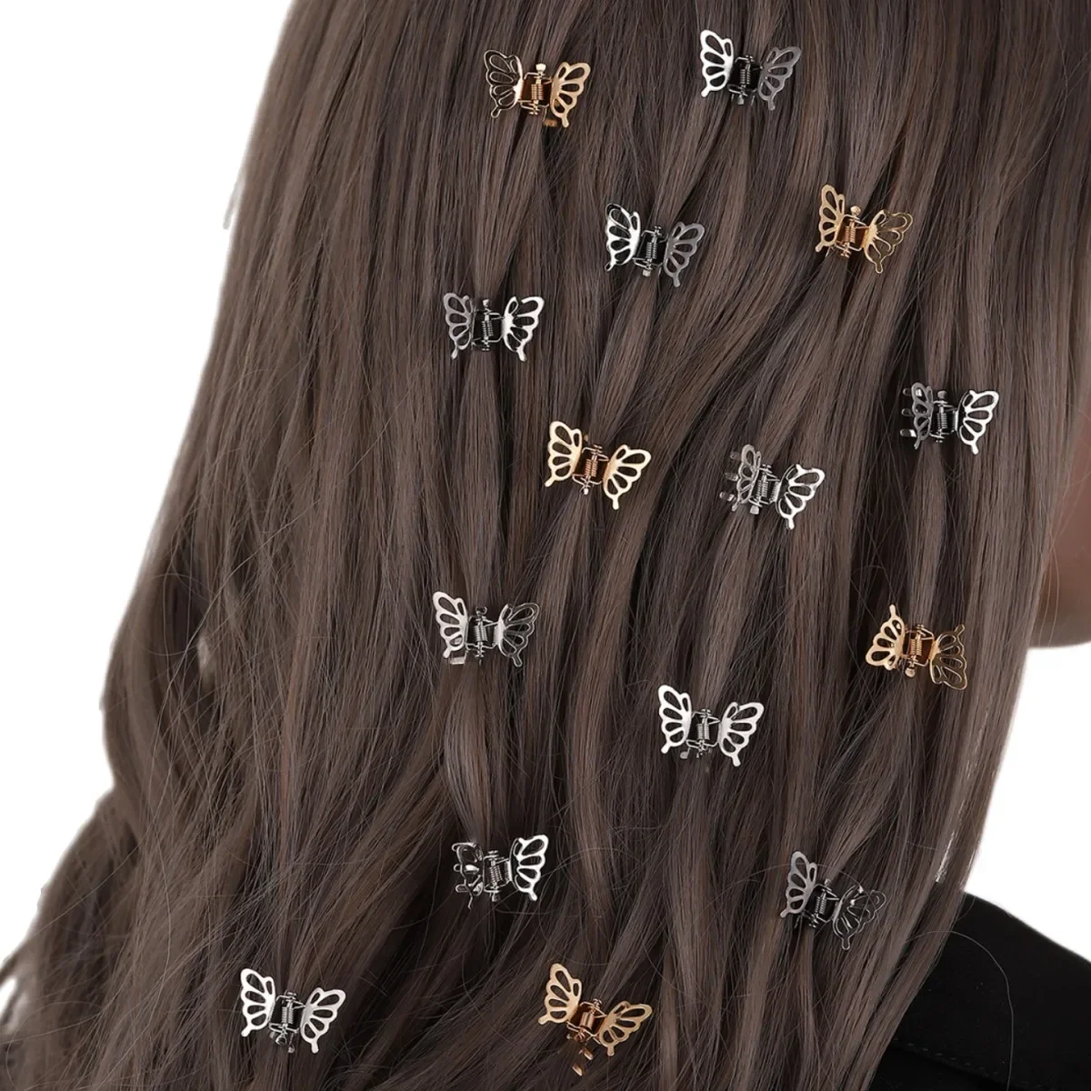 Mini pinza de pelo de mariposa de Metal para mujeres y niñas, Clip fijo de flequillo Retro, Mini horquilla de agarre de moda, accesorios para el