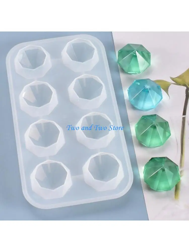 HX6F Crystal Epoxy DIY Resin Mold Diamond Shaped Necklace Pendant Silicone Mould