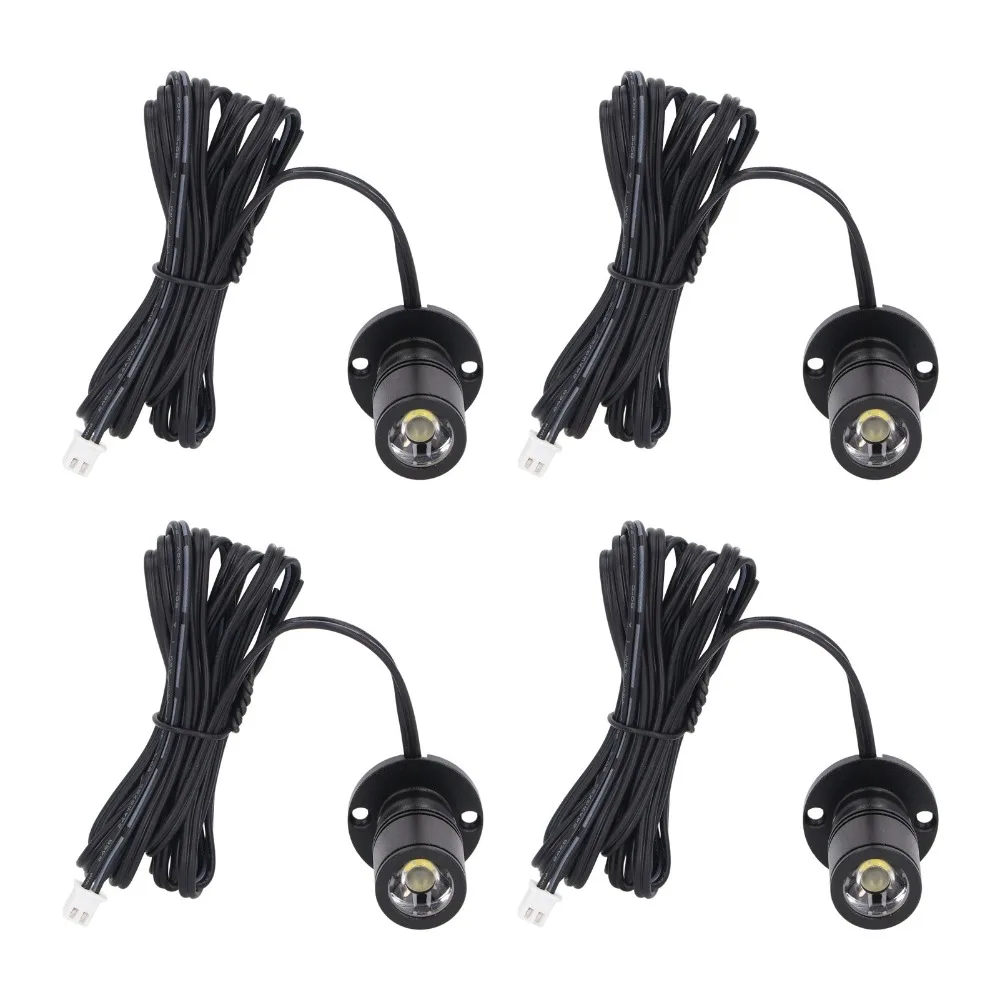 

4-Pack 5V LED Display Spot Lights 1W 6.6ft Cable Adjustable Mini Spotlights USB Powered Aluminum Body