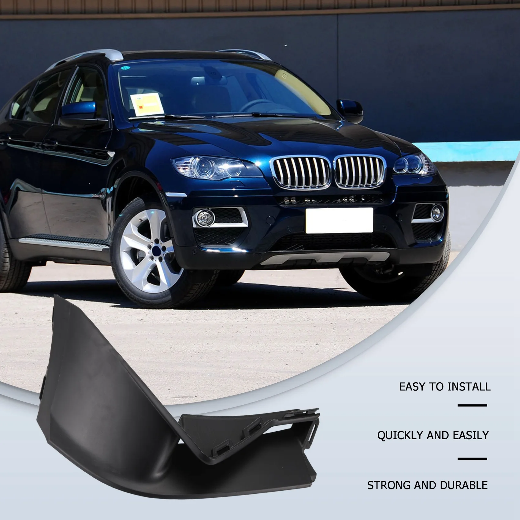 BMW X6 F16 2013-2019 35iX 28iX 30dX 50iX用 クラシックカーフロントバンパーエアチャンネル トリムパネル エアダクトトリムカバー 51118058558 R