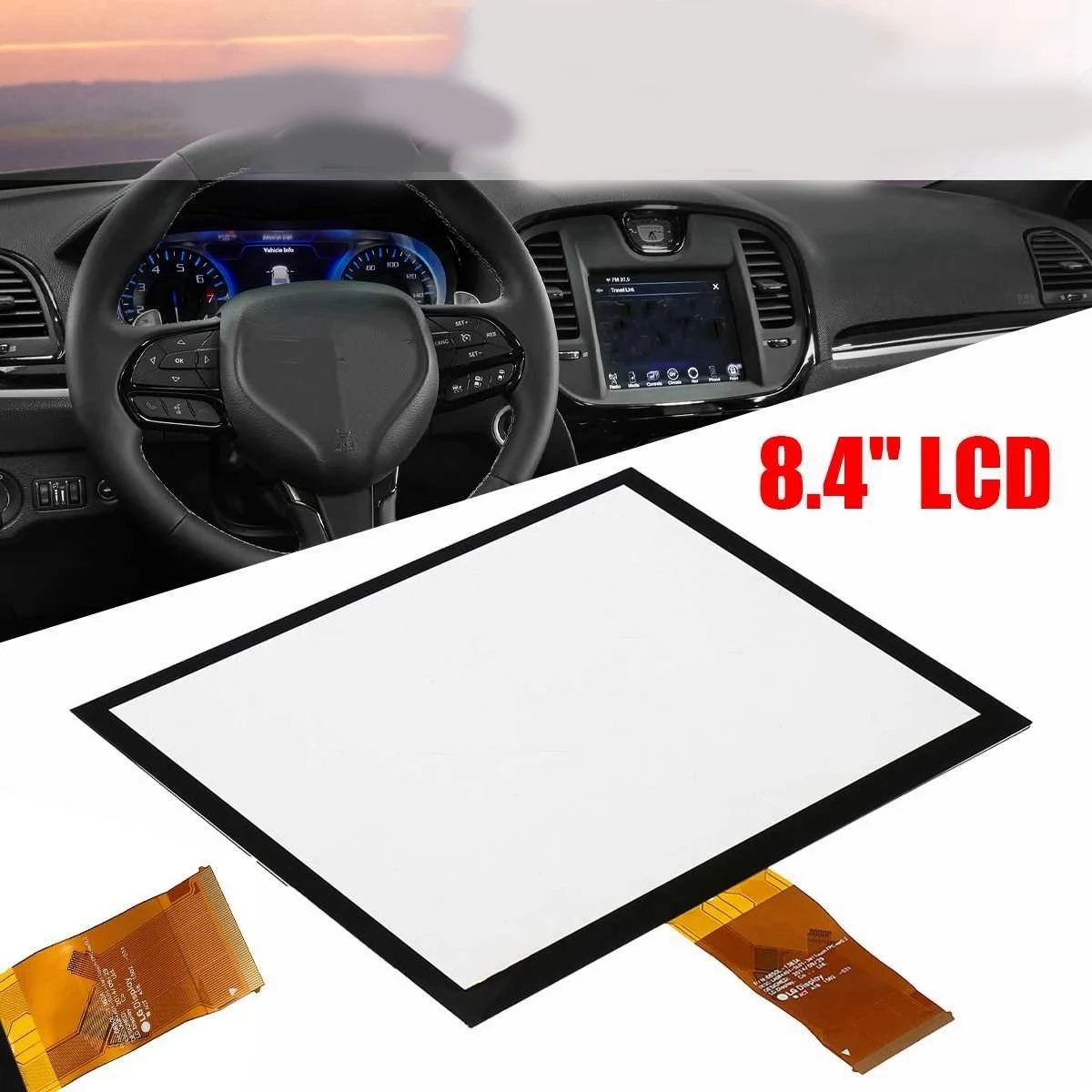 

8.4Inch LCD Digitizer Lens Replacement Contact-Screen for Jeep Grand Cherokee Limited Trailhawk SRT&Cherokee 18-20