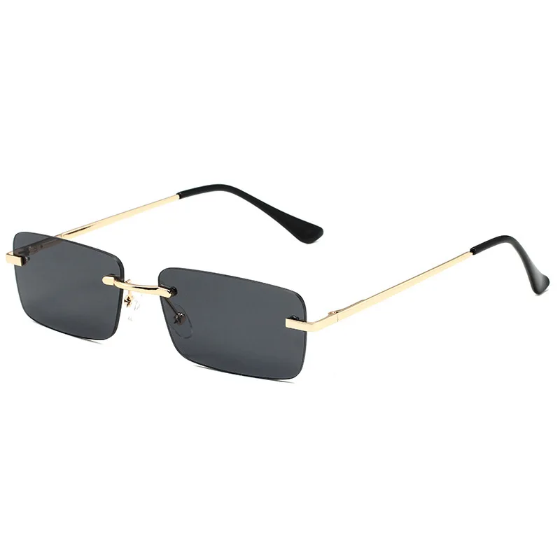 1PC Uni Metal Square Frame Fashio Rimless Sunglasses For Outdoor Beach Party