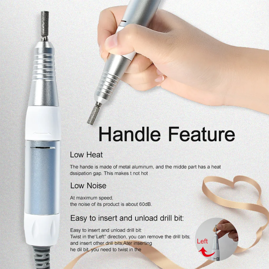 

Manicure Lathe Nail Drill Handle Replaced Part Handily Install ABS Convenience Nails Accessories Machine Handles