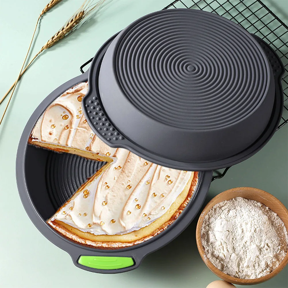 

Silicone Cake 95mm Round Baking Pan Nonstick DIY Cake Baking Mold Gray Oven Safe Easy Clean Home Kitchen Use