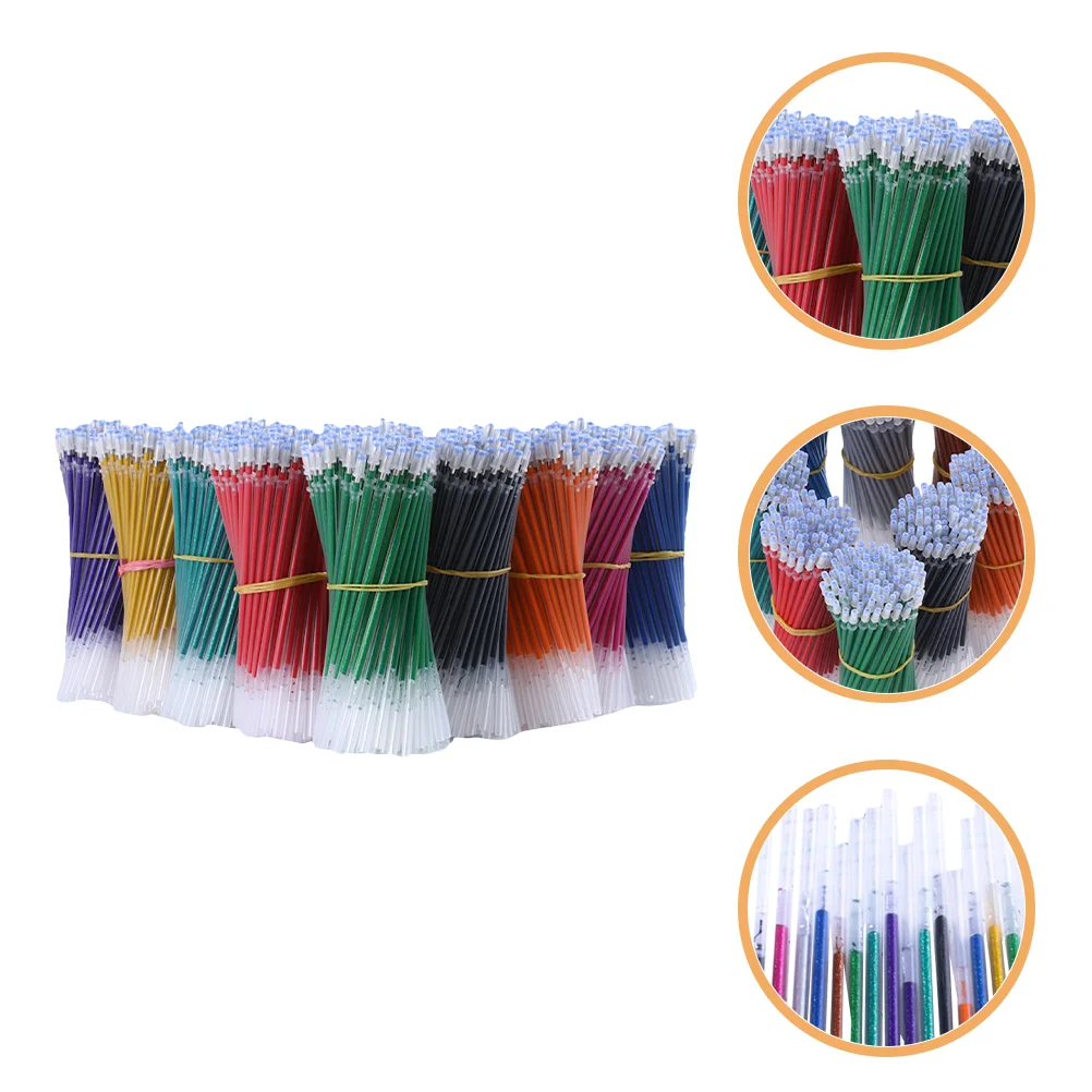 100 Pcs Color Refills Gel Pens Refillable Writing Stationery Fine Point Replacements Flash Major