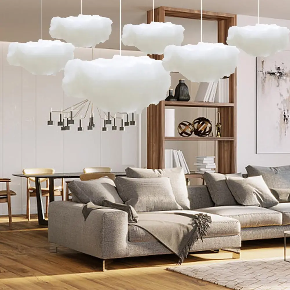 Artificial Cotton Clouds Decoration White 3D Ceiling Cloud Props Interior DIY Wedding Room Decor Living Party Decoration O7B0