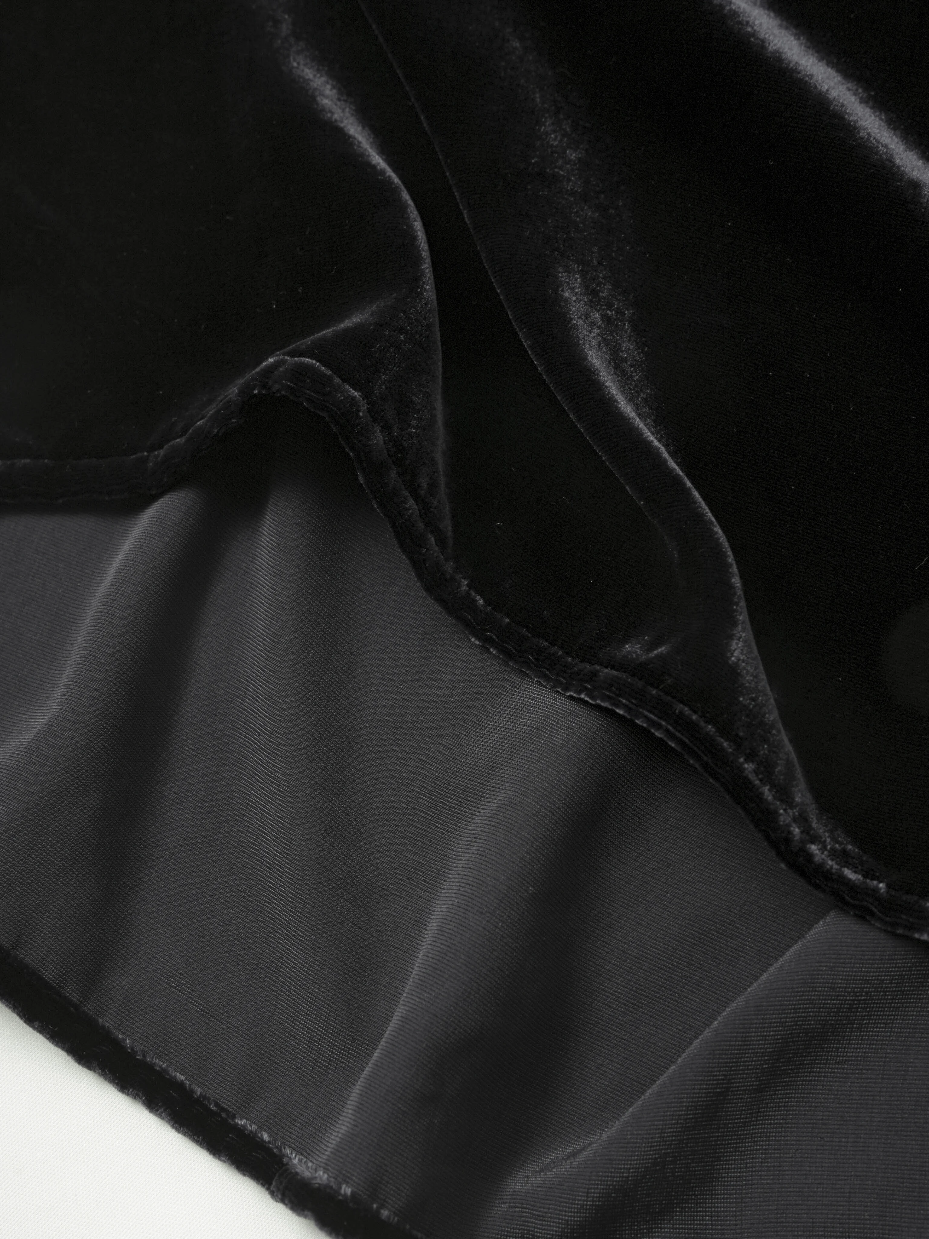 여성 패션 다목적 블랙 30% 천연 뽕나무 실크 벨벳 복고풍 통근 스타일 신축성 있는 허리 스트레이트 스텝 스커트