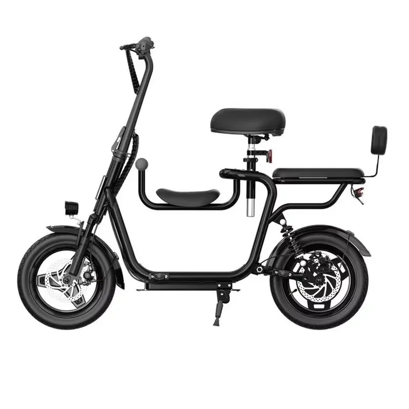 14 Inch Ultra Light Electric Scooter 36V Lithium Battery 3 Speed Commuter E Bike Pneumatic Tires Portable Foldable City Ride