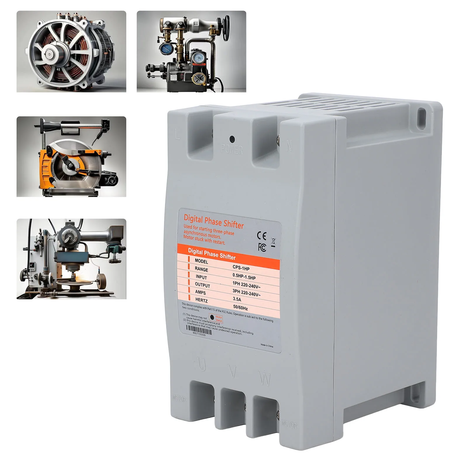

Single Phase to 3 Phase Shifter Single to 3 Phase Converter Industrial Digital Phase Shifter for Residential and Commercial Use