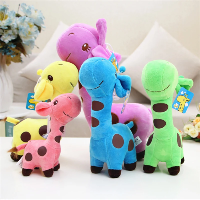 12/18cm unisex cute gift plush giraffe plush toy animal dear doll baby kid child happy christmas birthday colorful gift toy